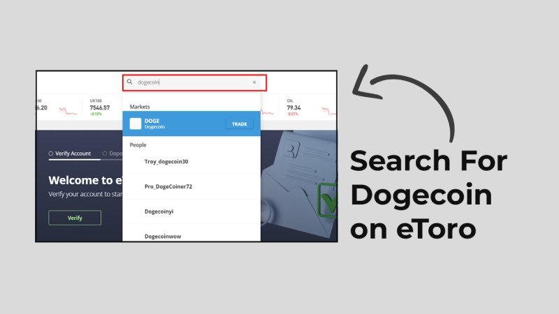 Search For Dogecoin on eToro