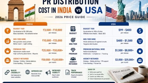 PR Distribution Cost in India vs USA (2026 Price Guide)