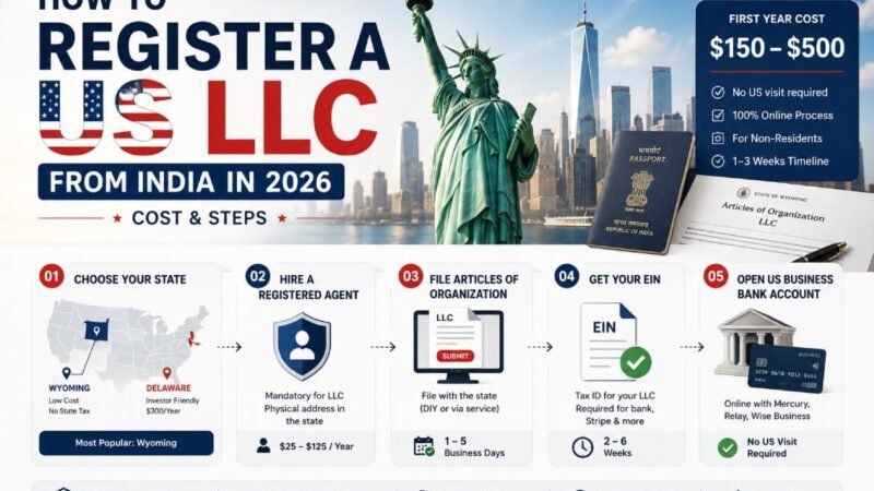 How To Register a US LLC from India in 2026 (Cost & Steps)